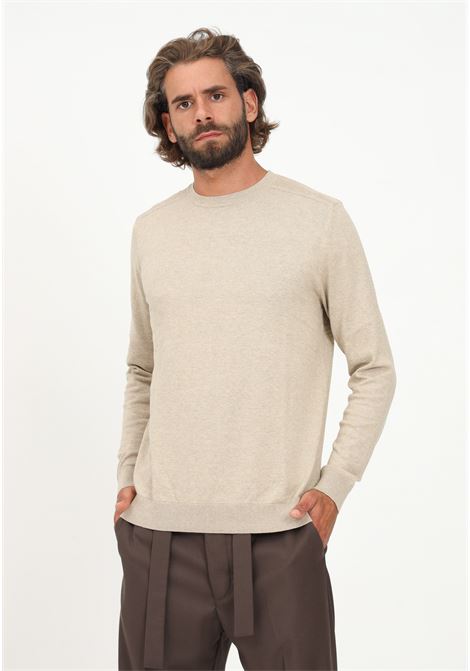 Beige crew-neck sweater for men SELECTED HOMME | 16074682Kelp